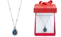 EFFY Collection EFFY&reg; London Blue Topaz (7-7/8 ct. t.w.) & Diamond (7/8 ct. t.w.) 18" Pendant Necklace in 14k White Gold